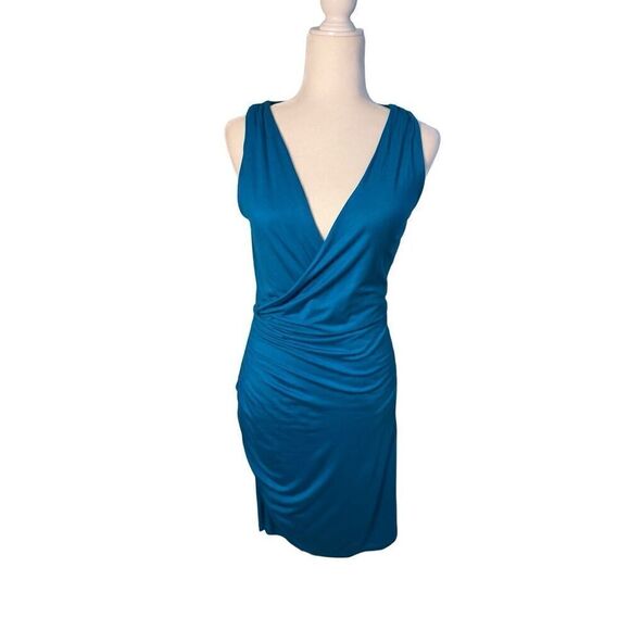 Banana Republic sleeveless aqua bodycon dress with deep V - S - Picture 1 of 9
